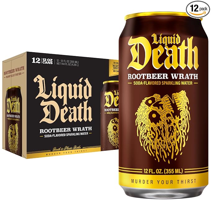 Liquid Death Rootbeer Wrath sparkling water 12 pack