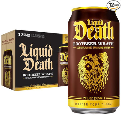 Liquid Death Rootbeer Wrath sparkling water 12 pack