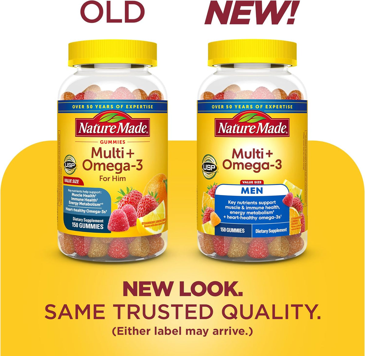 Nature Made men's gummy vitamins supplement panel