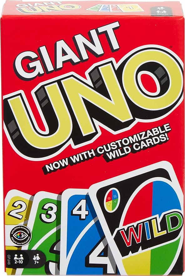 Mattel Games Giant UNO card game box for ages 7 plus