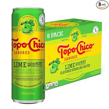 Topo Chico Sabores Lime with Mint 12 oz 8-pack
