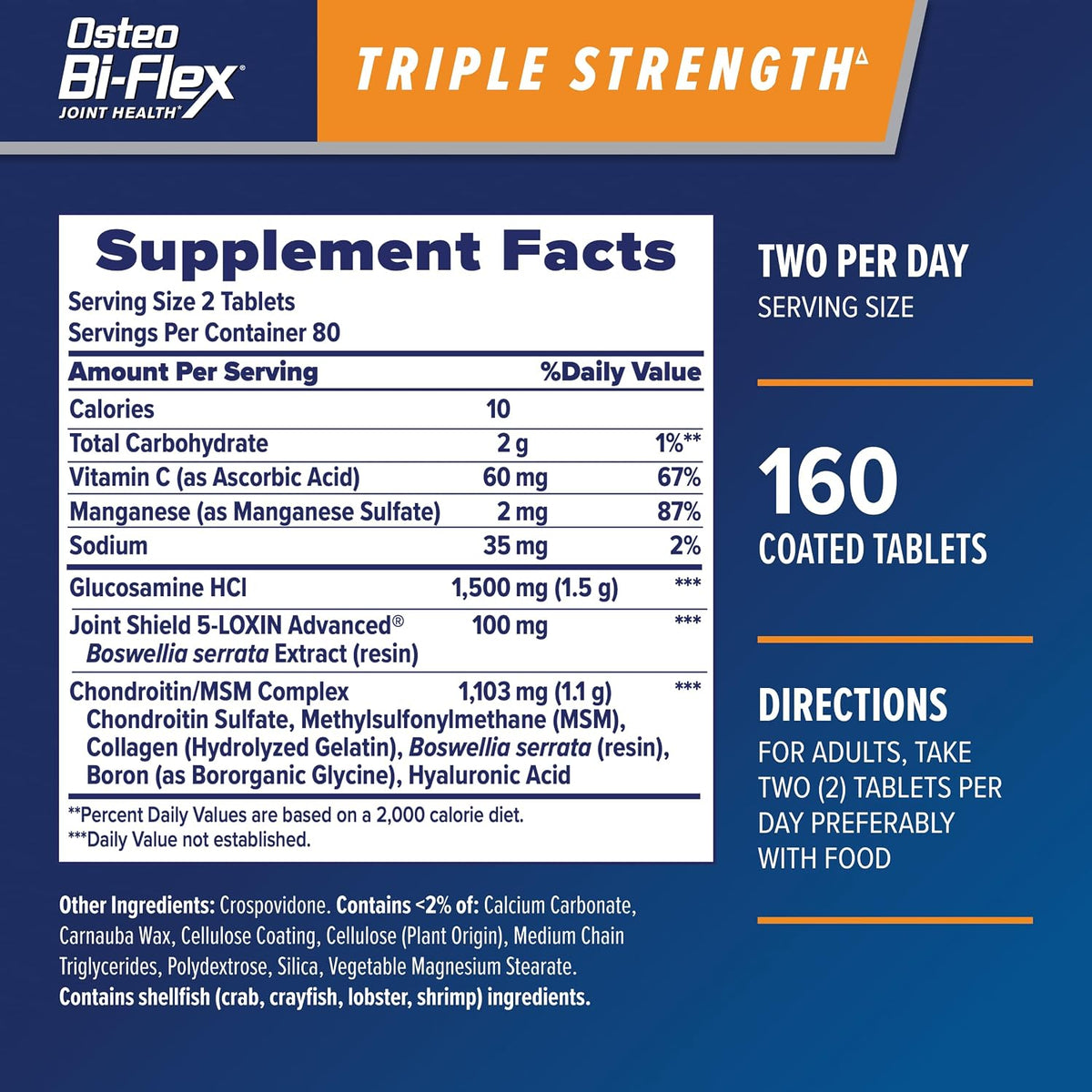 Triple Strength glucosamine chondroitin tablets by Osteo Bi-Flex