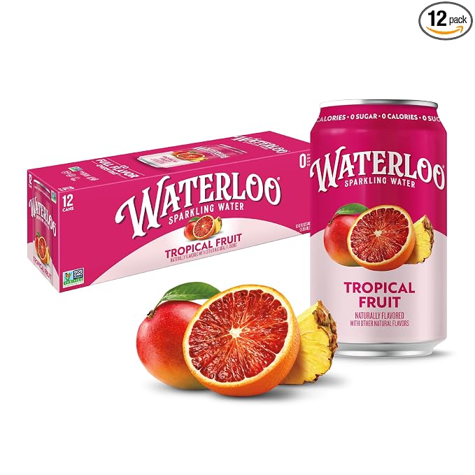 Waterloo Tropical Fruit sparkling water 12 pack cans