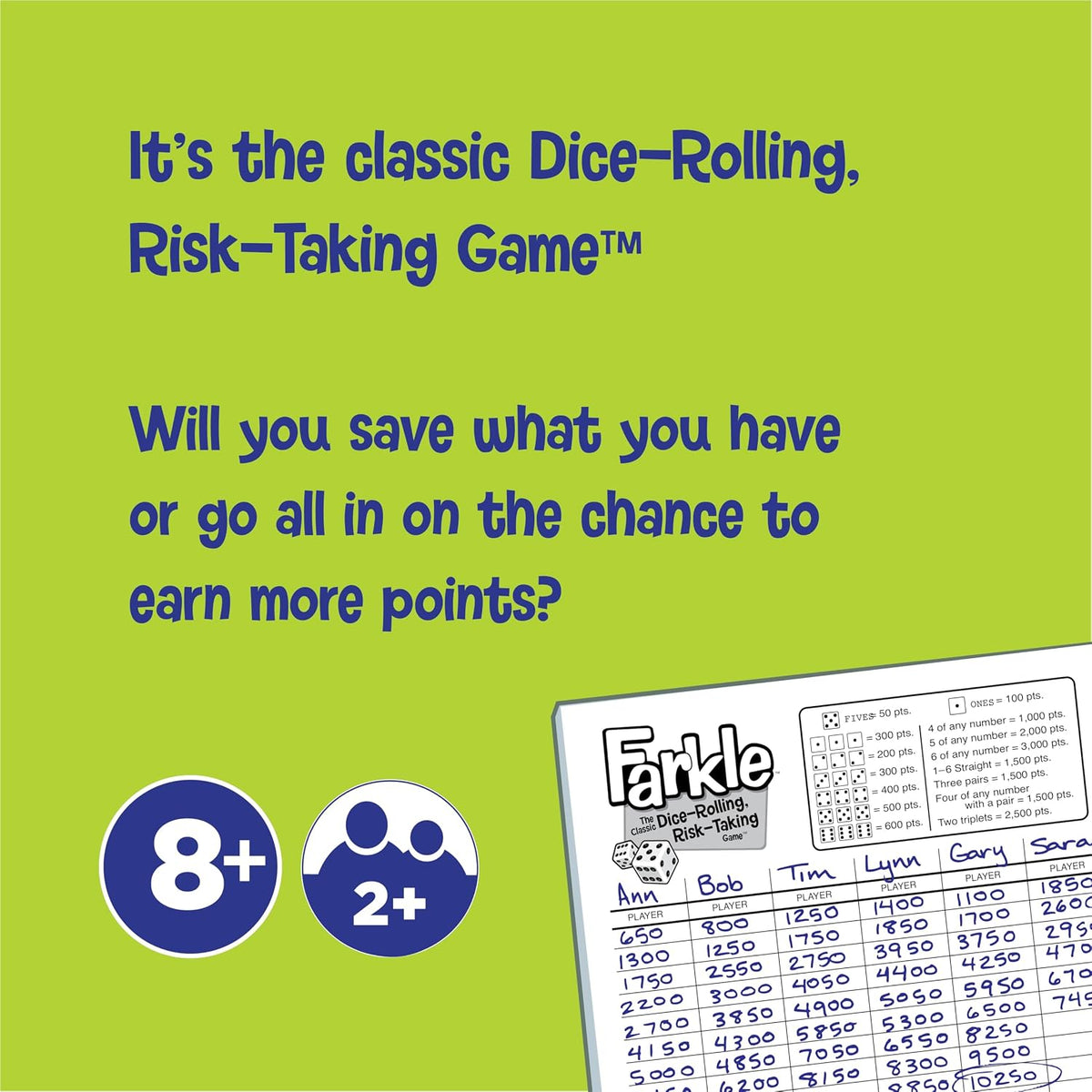 Classic dice rolling Farkle game set