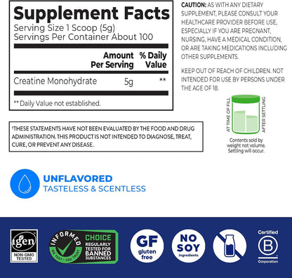 Orgain creatine monohydrate supplement container