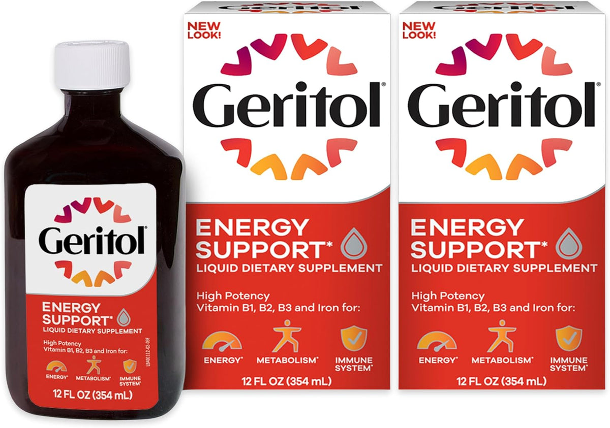 Geritol Liquid Energy Support 12 oz bottles