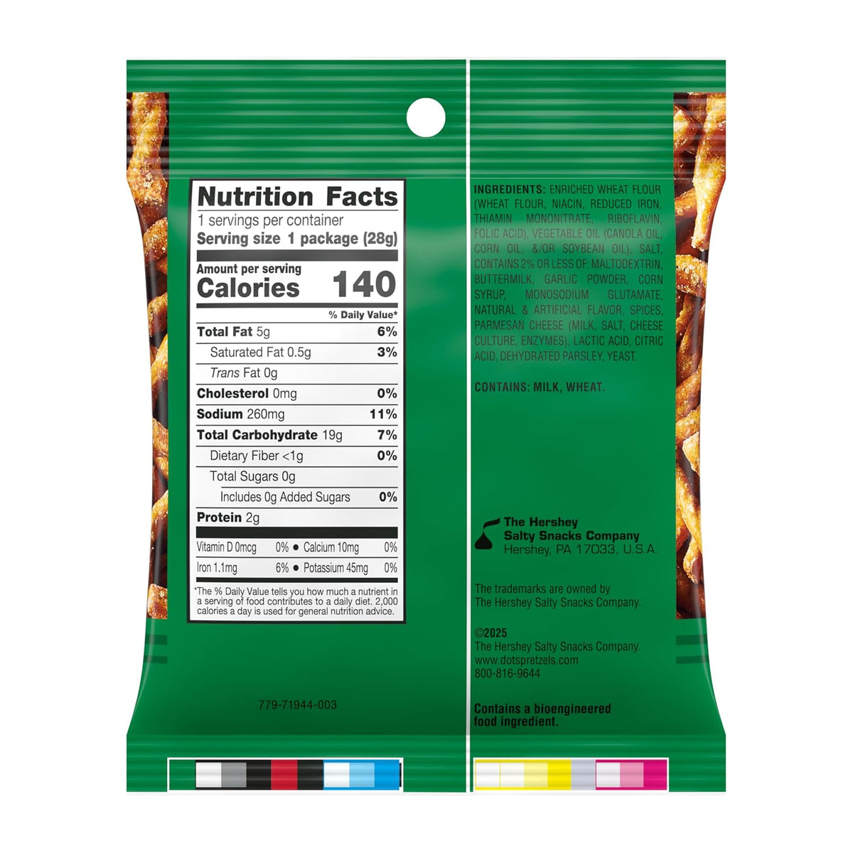 Individually sized parmesan garlic pretzel twist bags
