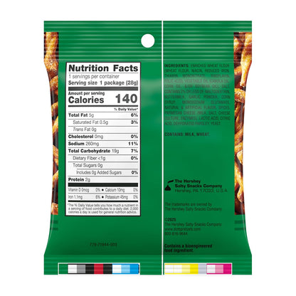 Individually sized parmesan garlic pretzel twist bags