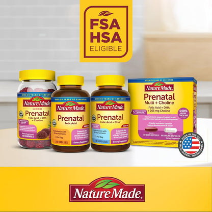 Nature Made gluten free prenatal vitamins softgel bottle