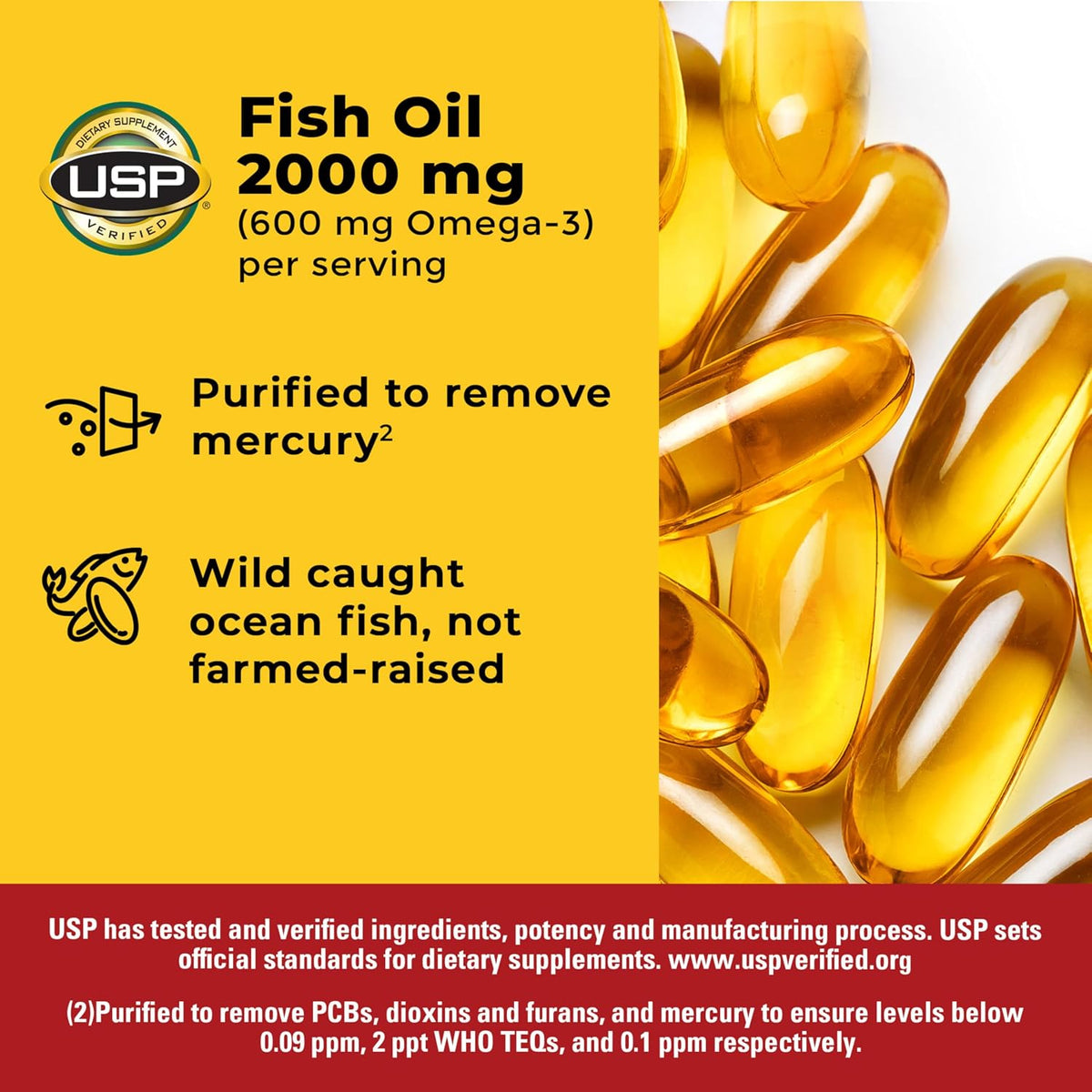 Nature Made fish oil supplement facts label