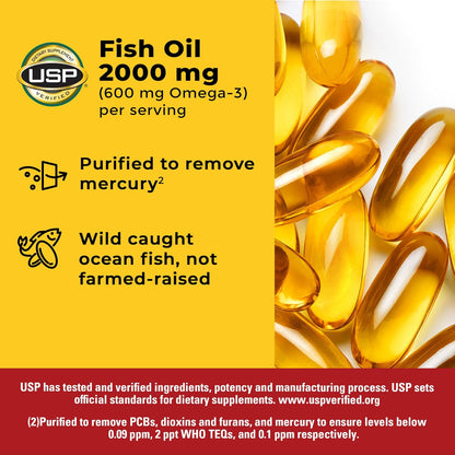 Nature Made fish oil supplement facts label