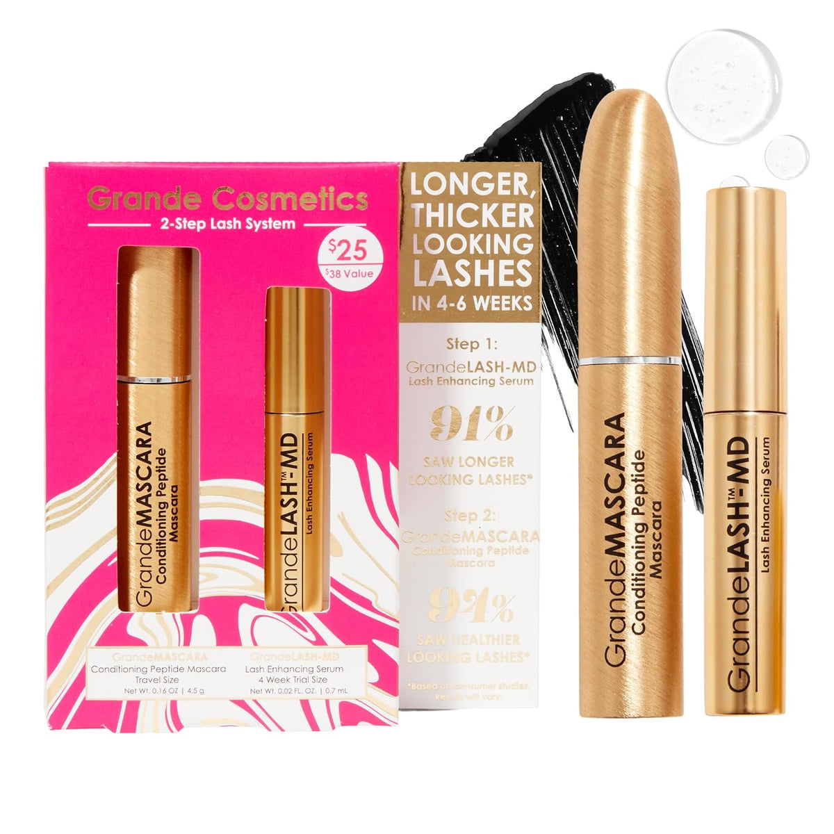 Multi-step lash and brow enhancing beauty kit