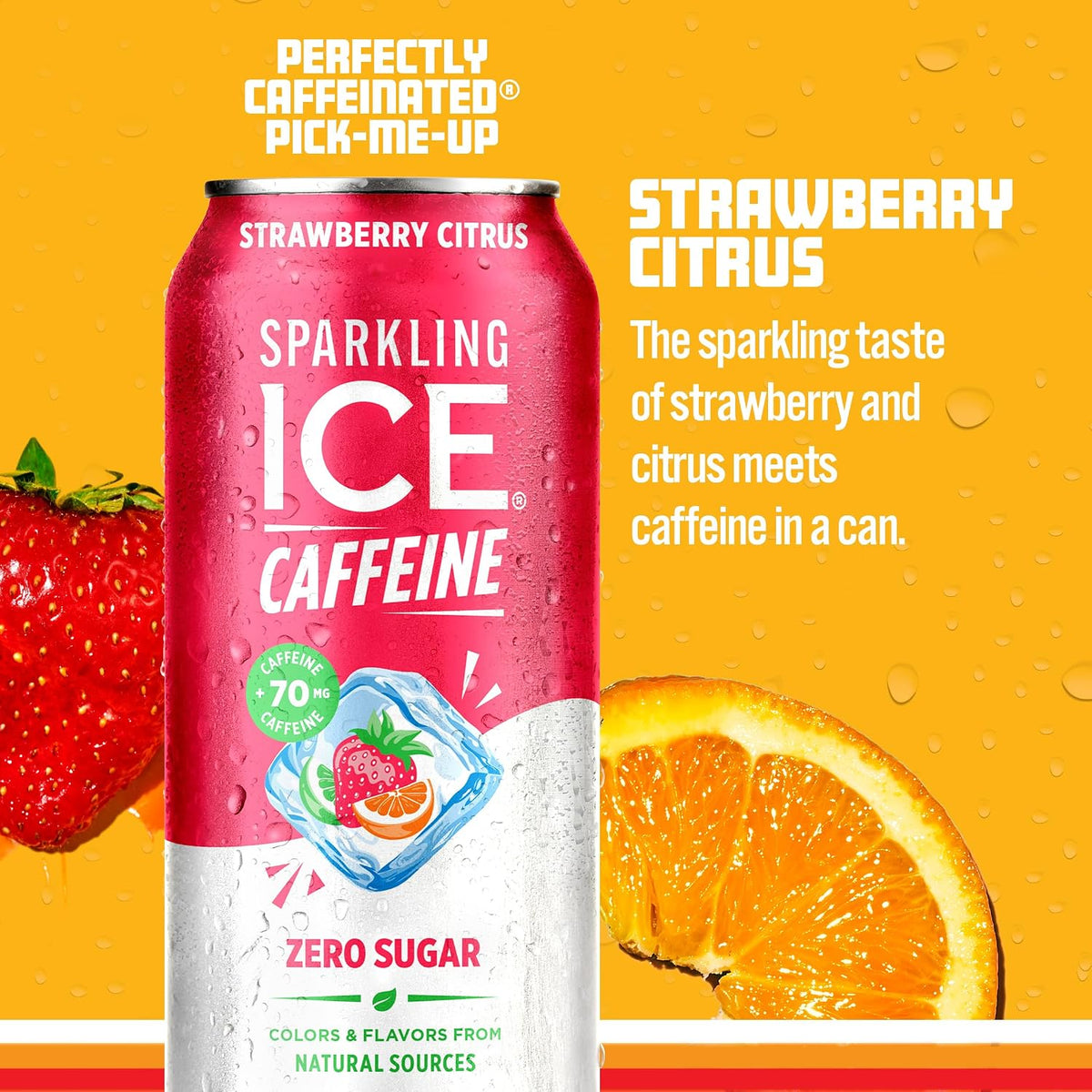 Sparkling Ice Caffeine 16 fl oz Strawberry Citrus can