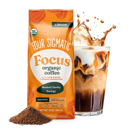 Four Sigmatic organic mushroom ground coffee packaging