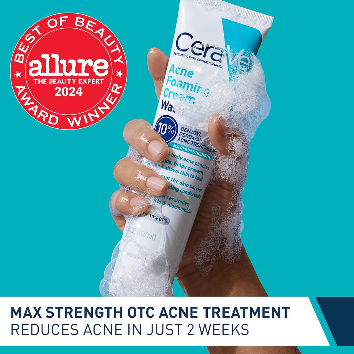 CeraVe acne foaming cream wash for acne-prone skin