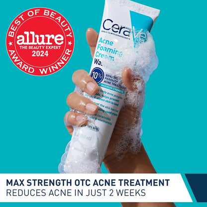 CeraVe acne foaming cream wash for acne-prone skin