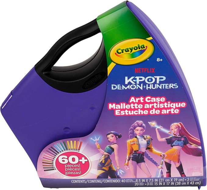 Crayola Kpop Demon Hunters art case coloring and sticker craft kit