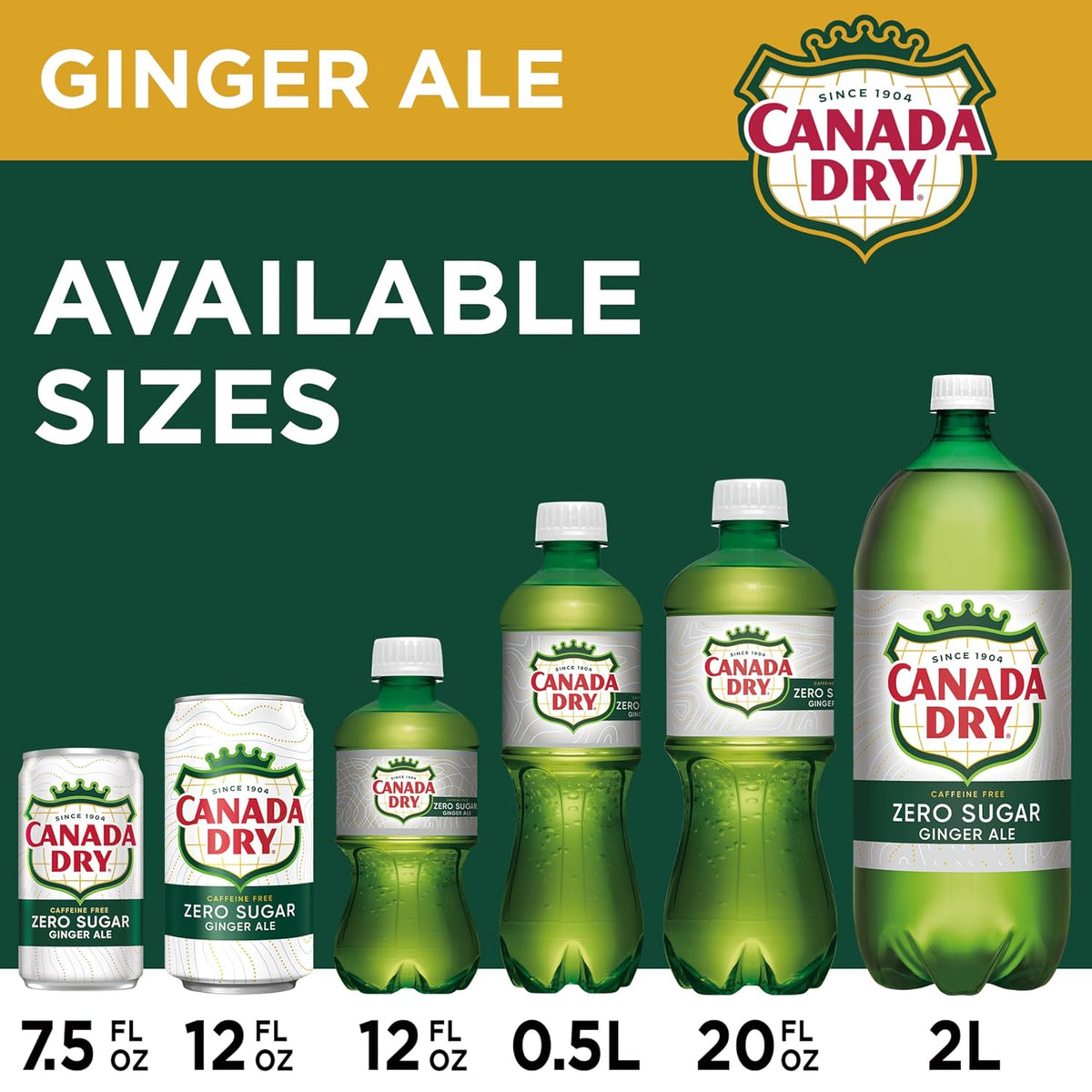 Canada Dry Zero Sugar Ginger Ale beverage cans
