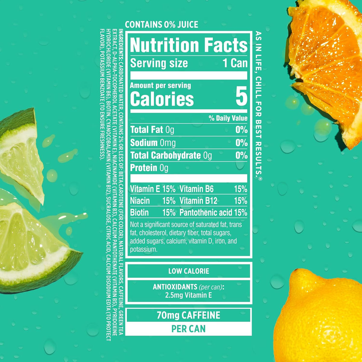 Zero sugar citrus sparkling water cans