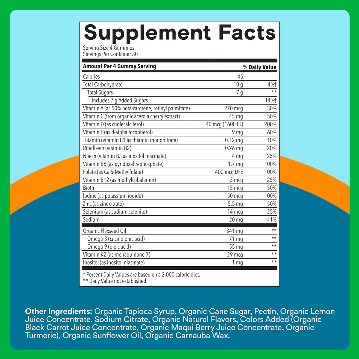 Certified organic vegetarian multivitamin gummies for men