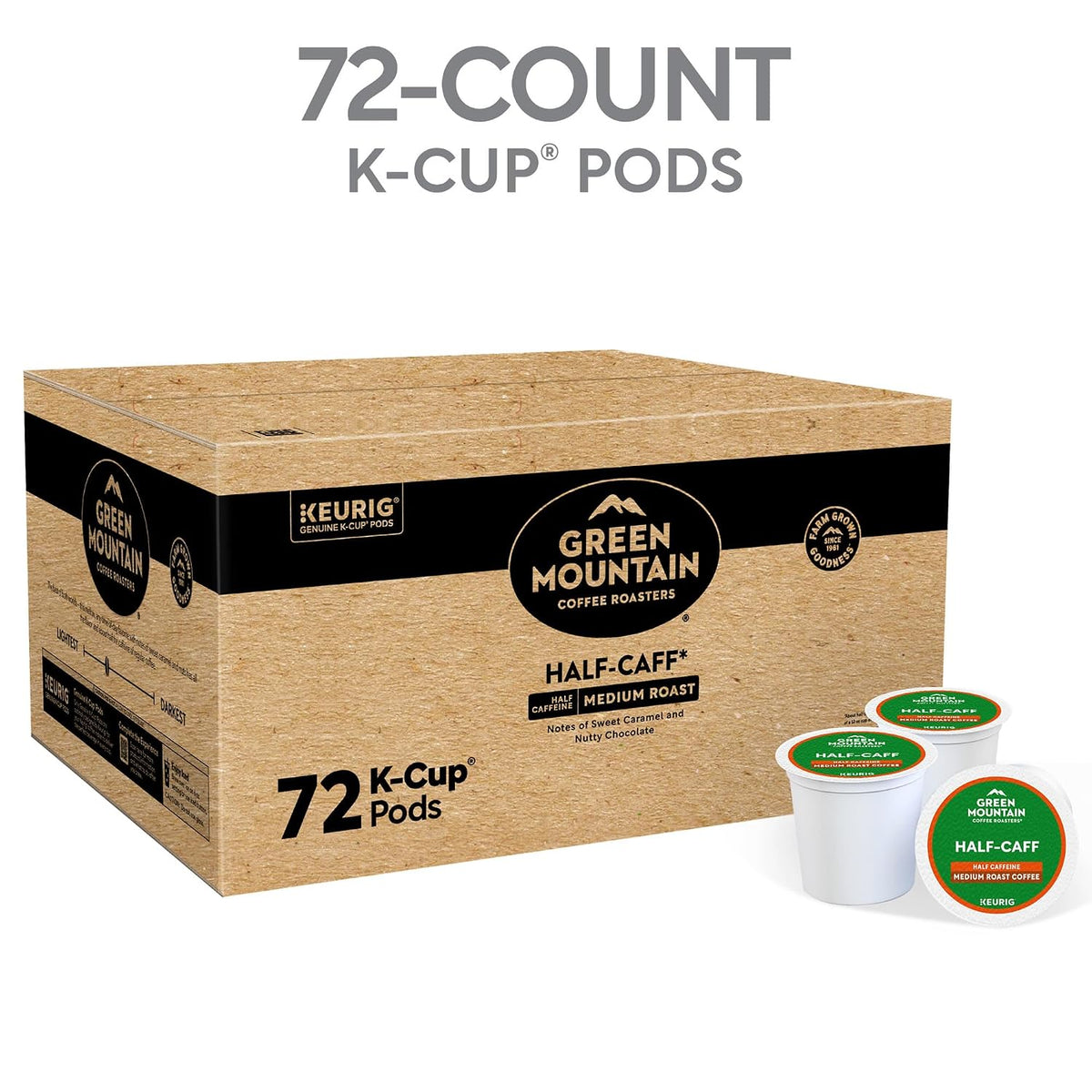 Medium roast half caffeine coffee pods