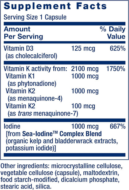 Life Extension thyroid support supplement capsules