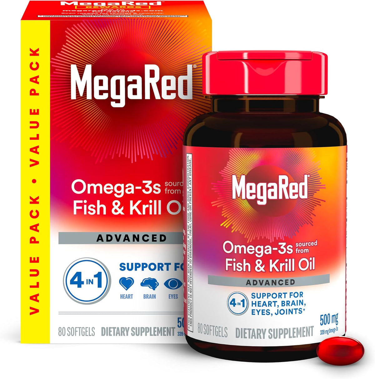 MegaRed 80 count omega-3 supplement front label