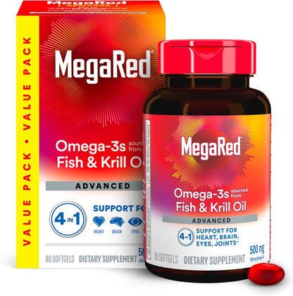 MegaRed 80 count omega-3 supplement front label