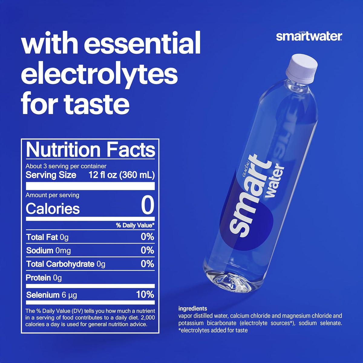 six pack of smartwater 1 liter bottles