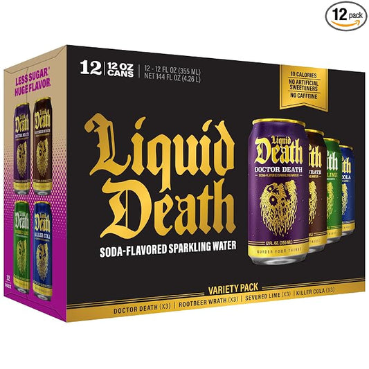 Liquid Death Classic Variety soda-flavored sparkling water 12-pack