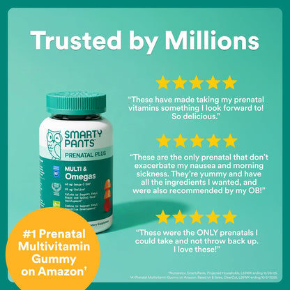Prenatal gummies with Omega 3 DHA EPA and vitamins