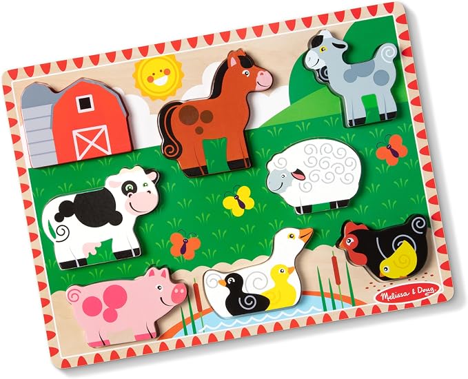 Melissa & Doug farm animals wooden chunky puzzle set