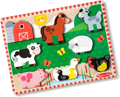 Melissa & Doug farm animals wooden chunky puzzle set