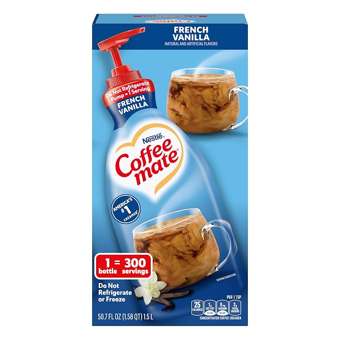 Coffee Mate French Vanilla coffee creamer pump bottle