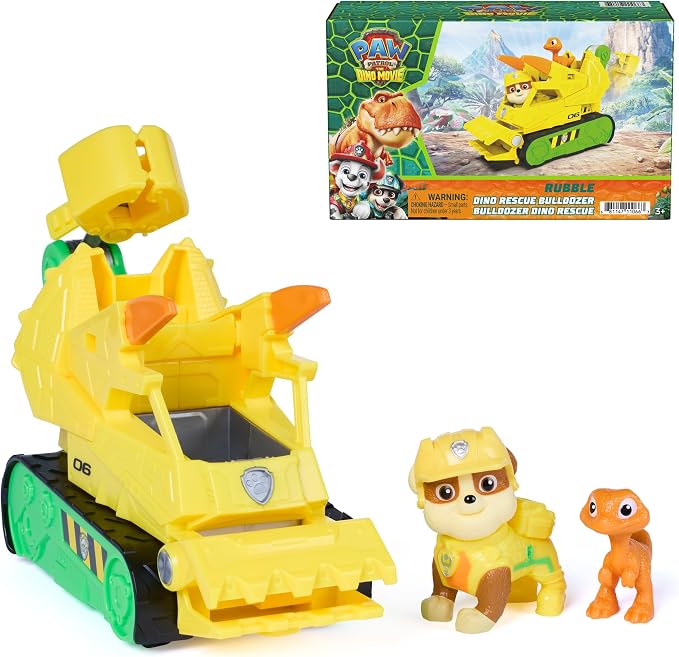 PAW Patrol Rubble Dino Rescue bulldozer toy truck