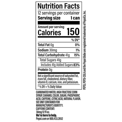 Pepsi 12 oz canned soft drink multipack