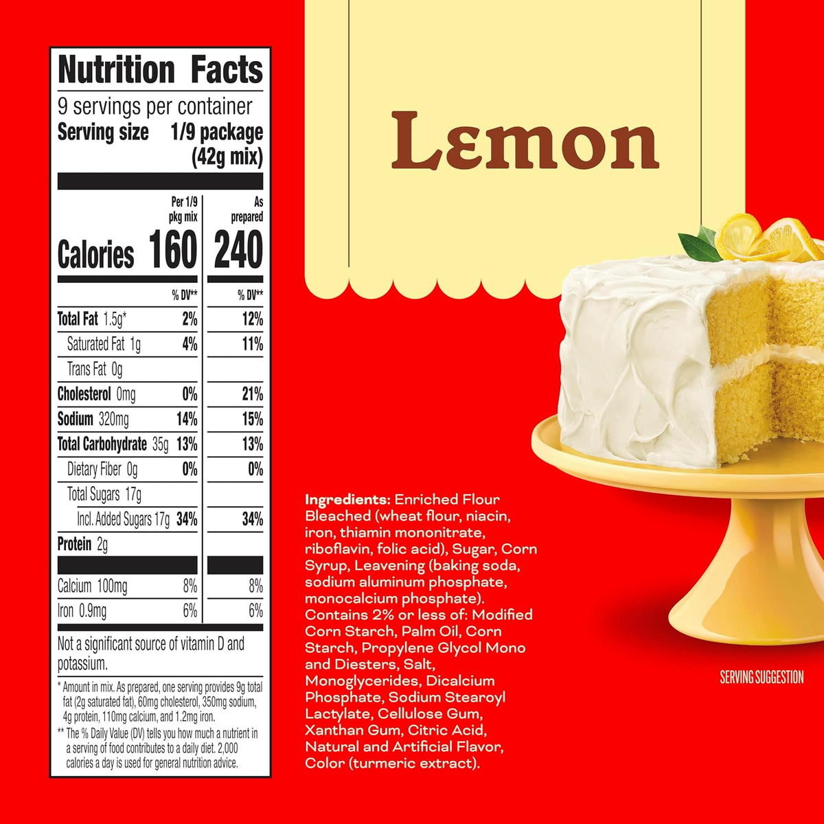 Betty Crocker lemon cake mix with pudding in the mix