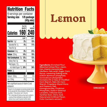 Betty Crocker lemon cake mix with pudding in the mix