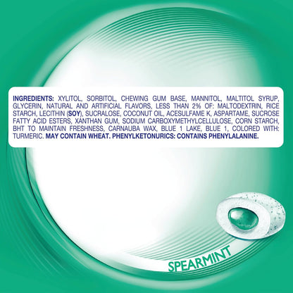 Spearmint sugar-free gum with resealable bottle
