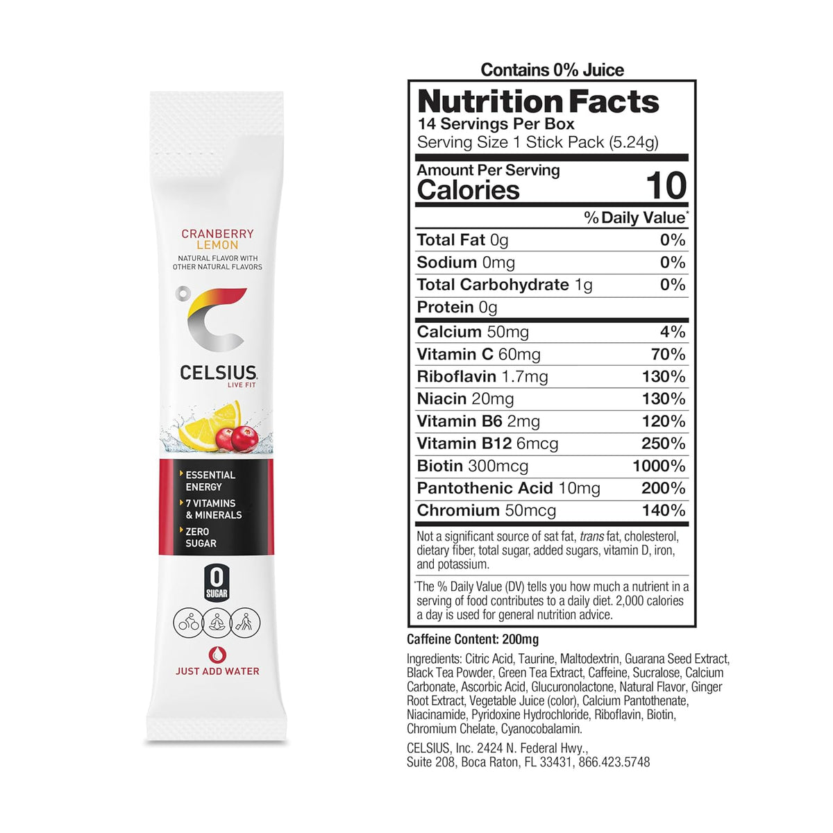 CELSIUS Essential Energy drink mix 14 stick pack