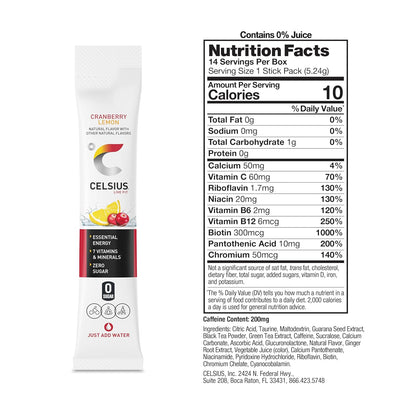 CELSIUS Essential Energy drink mix 14 stick pack