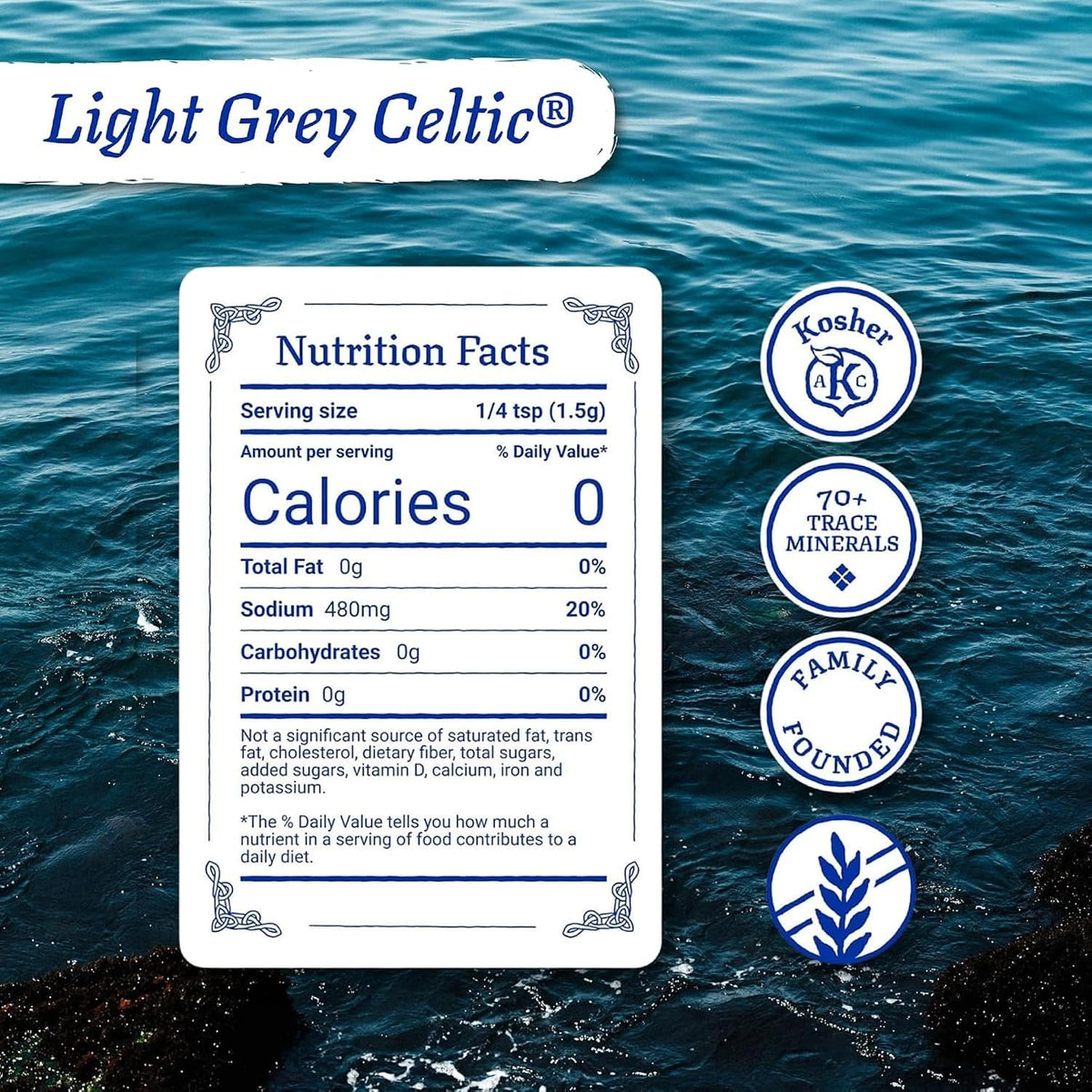 Unrefined Celtic Sea Salt mineral sea salt 16 oz