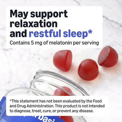 Amazon Basics sleep supplement gummies packaging