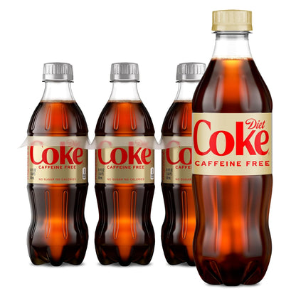 Diet Coke caffeine-free soft drink bottles