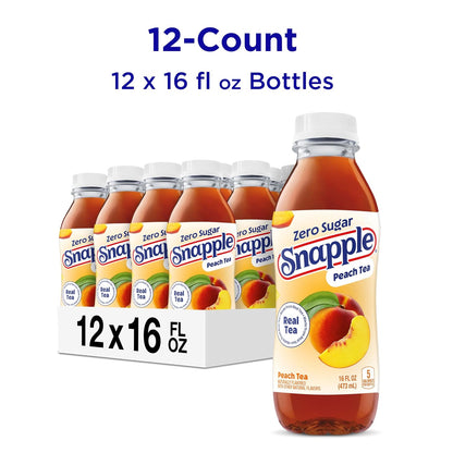Snapple Zero Sugar Peach Tea beverage pack