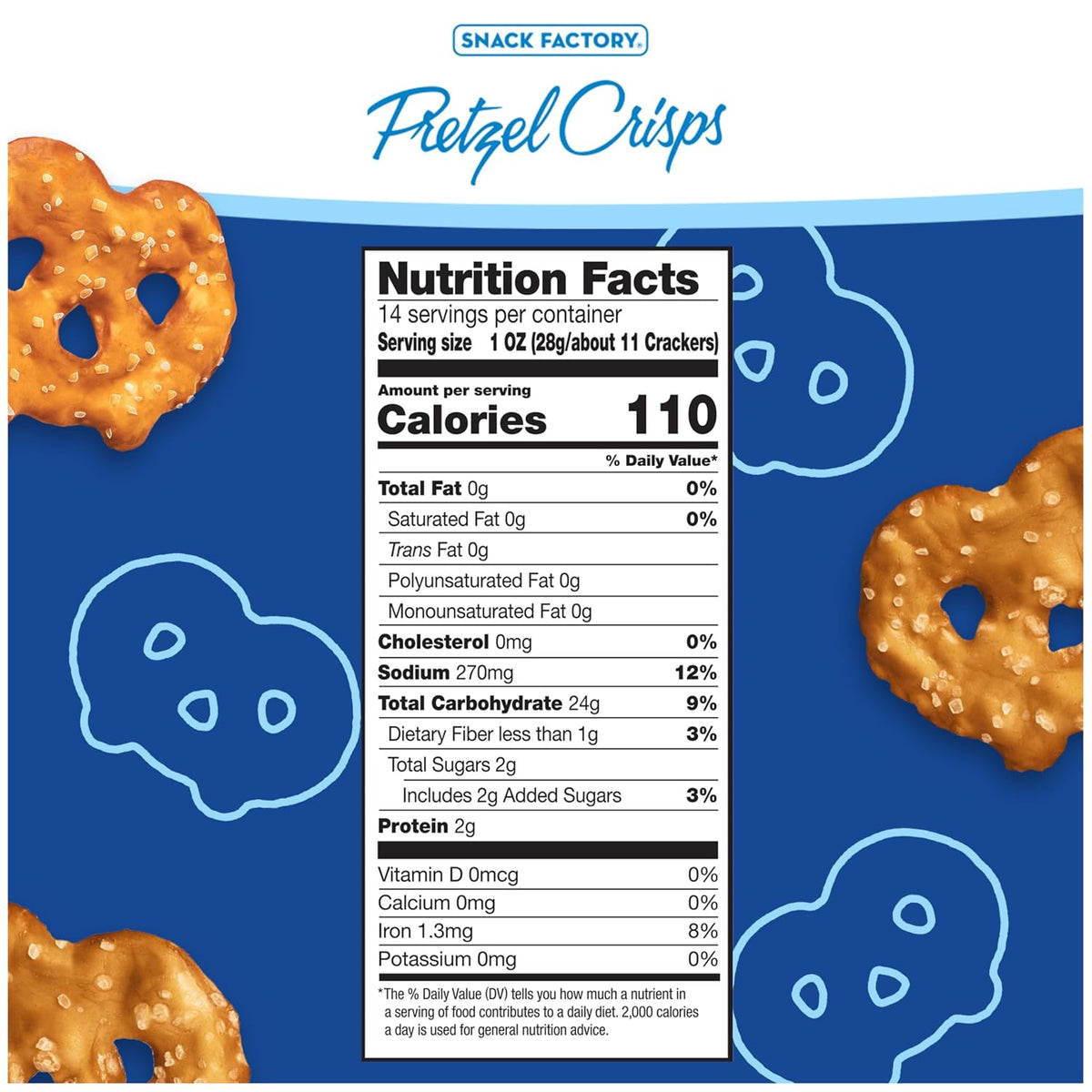 Thin crunchy pretzel crisps for dips and appetizers