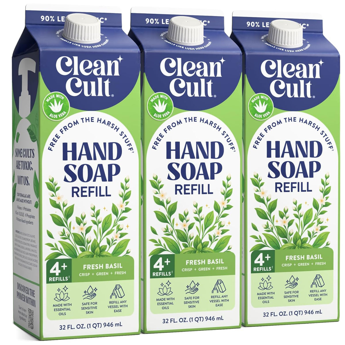 Cleancult 32 oz Fresh Basil hand soap refill