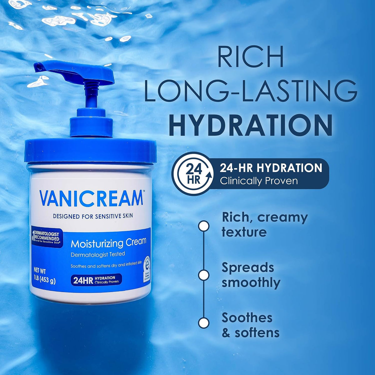 Vanicream moisturizing cream pump dispenser packaging