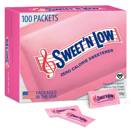Sweet'N Low pink sweetener packets for coffee and tea