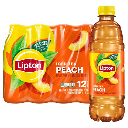 Lipton peach flavored iced tea bottles